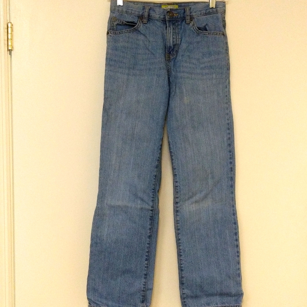 Old Navy Blue straight leg stone washed Jeans Boys Size 14R